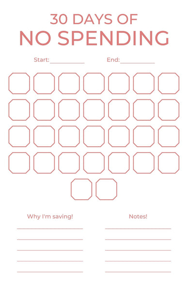 No Spend Challenge - Printable