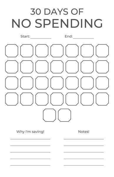 No Spend Challenge - Printable
