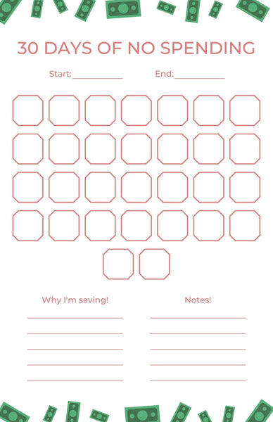 No Spend Challenge - Printable