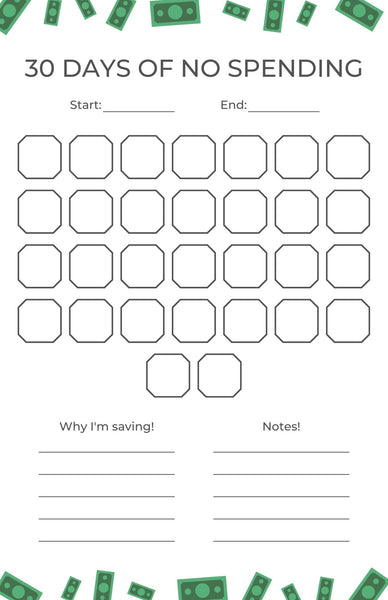 No Spend Challenge - Printable
