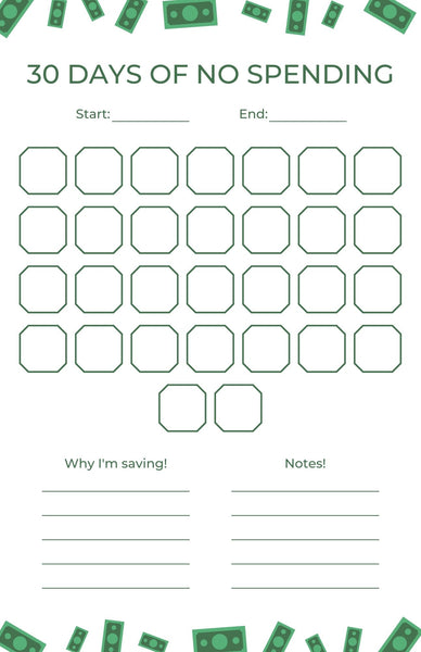 No Spend Challenge - Printable