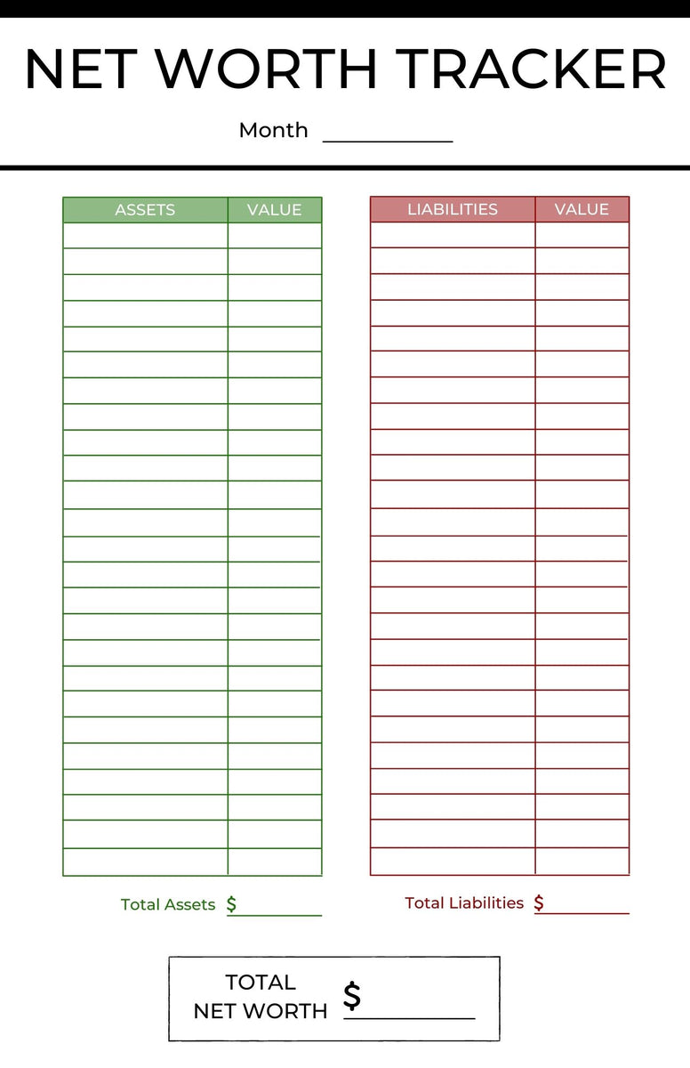 Net Worth Tracker - Printable – The Budget Empire net-worth-tracker-printable-the-budget-empire
