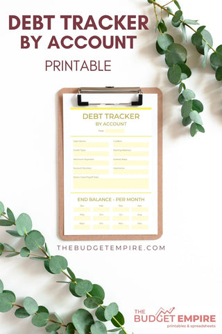 Debt Tracker by Account - Printable