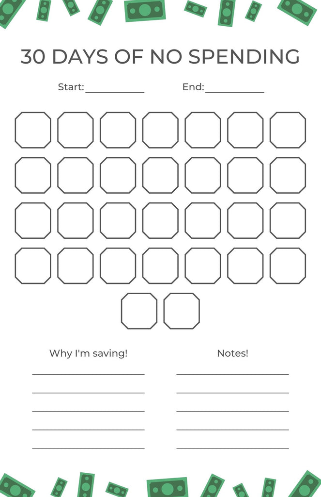 No Spend Challenge Printable The Budget Empire