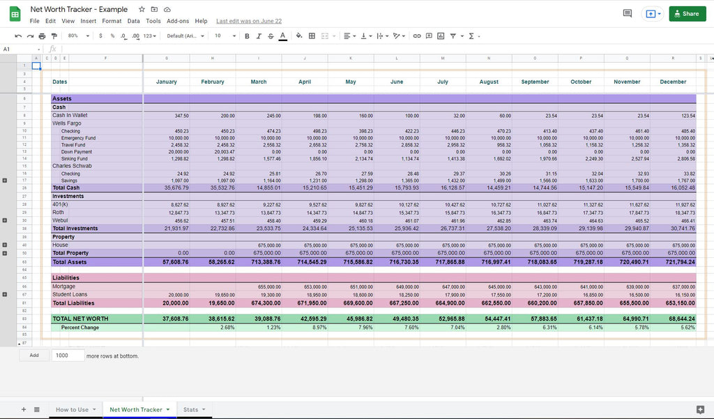 Net Worth Excel Template Net Worth Excel Template